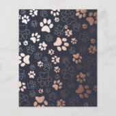 Dog Walker Paw Print Pattern Business Flyer (Achterkant)