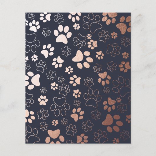 Dog Walker Paw Print Pattern Business Flyer (Achterkant)
