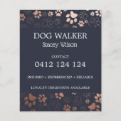 Dog Walker Paw Print Pattern Business Flyer (Voorkant)
