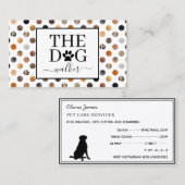 Dog walker pet and animal care fur polka stip visitekaartje (Voorkant / Achterkant)