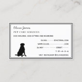 Dog walker pet and animal care fur polka stip visitekaartje (Achterkant)