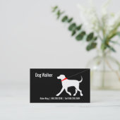 Dog Walker Pet Business Lab Modern Black Visitekaartje (Staand voorkant)