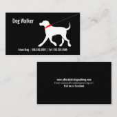 Dog Walker Pet Business Lab Modern Black Visitekaartje (Voorkant / Achterkant)
