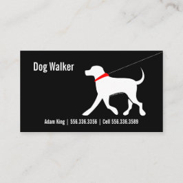 Dog Walker Pet Business Lab Modern Black Visitekaartje