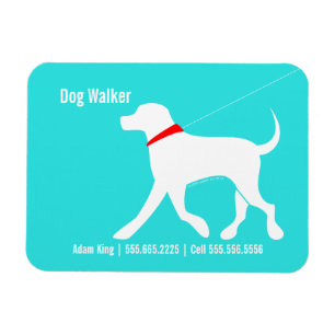 Dog Walker Pet Business Lab Modern Coastal Magneet