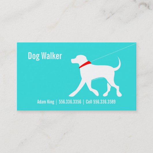 Dog Walker Pet Business Lab Modern Coastal Visitekaartje (Voorkant)