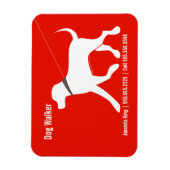 Dog Walker Pet Business Lab Modern Red Magneet (Verticaal)