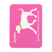 Dog Walker Pet Business Lab Modern Roze Magneet (Verticaal)