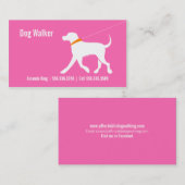 Dog Walker Pet Business Lab Modern Roze Visitekaartje (Voorkant / Achterkant)
