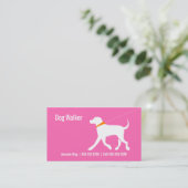 Dog Walker Pet Business Lab Modern Roze Visitekaartje (Staand voorkant)
