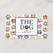 Dog walker pet care fur paw print dog care visitekaartje (Voorkant)
