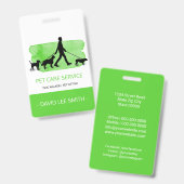 Dog walker / Pet Care Sitting Badge (Voor- en achterkant)