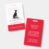 Dog walker/Pet Care Sitting  Badge (Front & Back)