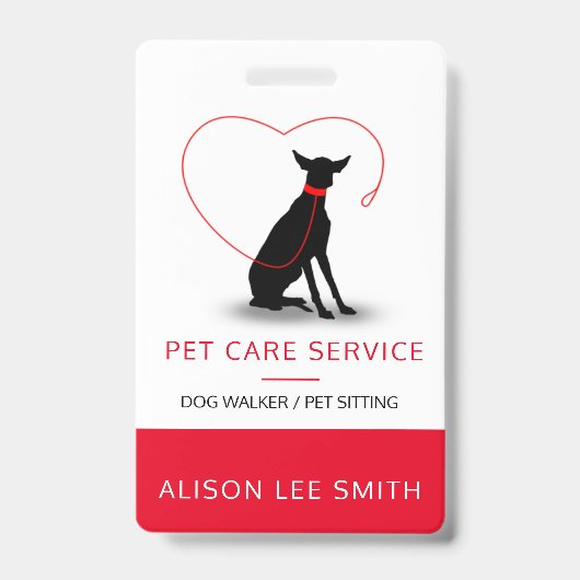 Dog walker/Pet Care Sitting  Badge (Front)