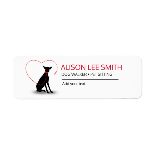 Dog walker/Pet Care Sitting Etiket (Voorkant)