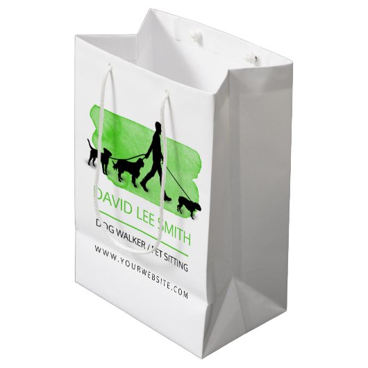 Dog walker/Pet Care Sitting Medium Cadeauzakje (Voorkant Gekanteld)
