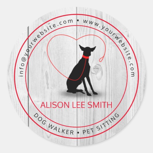 Dog walker/Pet Care Sitting Ronde Sticker (Voorkant)