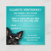 Dog Walker Pet Sitter Aanbevelingskaartje (Achterkant)