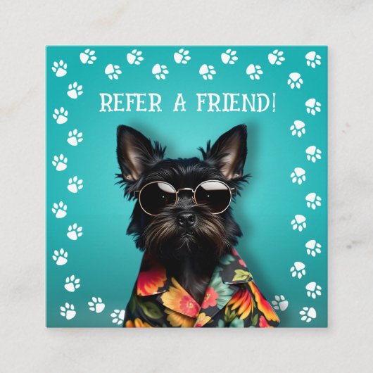 Dog Walker Pet Sitter Aanbevelingskaartje (Voorkant)