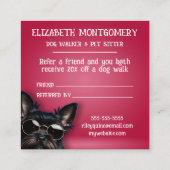 Dog Walker Pet Sitter Aanbevelingskaartje (Achterkant)