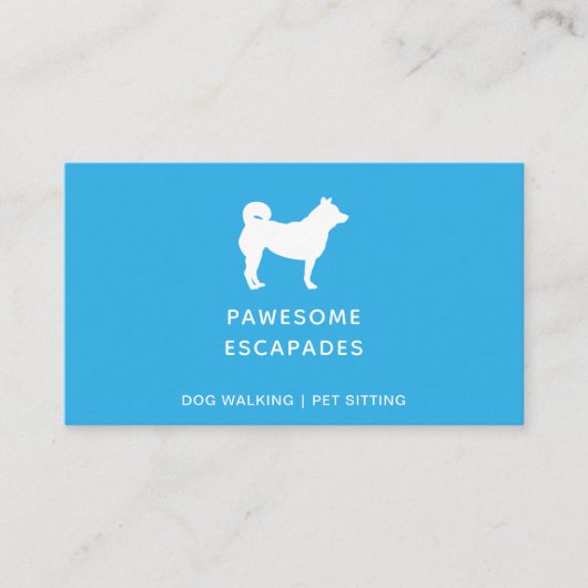 Dog Walker & Pet Sitter Blauwgroen Visitekaartje (Voorkant)