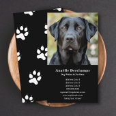 Dog Walker Pet Sitter Custom Foto Zwart Visitekaartje