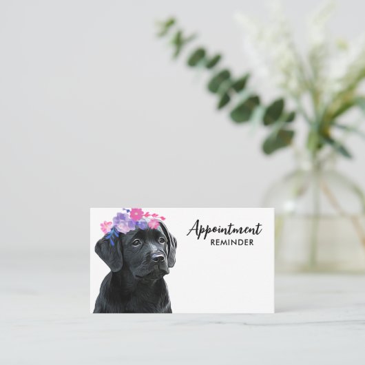 Dog Walker Pet Sitter Cute Puppy Labrador Business Afsprakenkaartje (Staand voorkant)