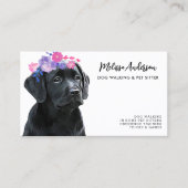 Dog Walker Pet Sitter Cute Puppy Labrador Visitekaartje (Voorkant)