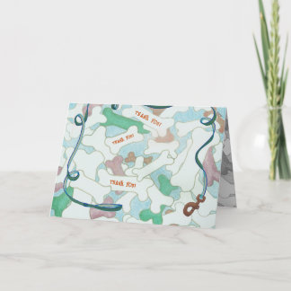 Dog Walker Pet Sitter Dank u Botten geïllustreerd Bedankkaart