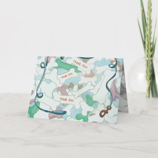 Dog Walker Pet Sitter Dank u Botten geïllustreerd Bedankkaart (Voorkant)