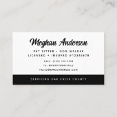Dog Walker Pet Sitter Foto Visitekaartje (Achterkant)