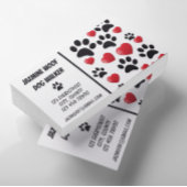Dog Walker Pet Sitter Fun Paw and Hearts Visitekaartje