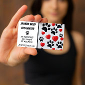 Dog Walker Pet Sitter Fun Paw and Hearts Visitekaartje