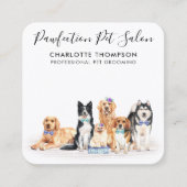 Dog Walker Pet Sitter Groomer Professional QR Code Vierkante Visitekaartje (Voorkant)
