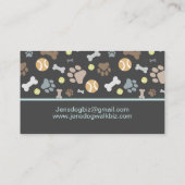 Dog Walker Pet Sitter Paw Print Blue Visitekaartje (Achterkant)