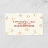 Dog Walker Pet Sitter Schattige Doodle Dog met Bal Visitekaartje (Achterkant)