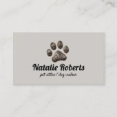 Dog Walker Pet Sitter Schattige Furry Paw Print Visitekaartje (Voorkant)