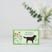 Dog Walker/Pet Sitter Sunflower Visitekaartje (Staand voorkant)