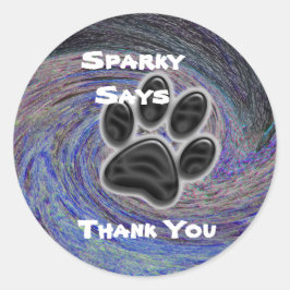 Dog Walker Pet Sitter Swirl Paw Print Appreciation Ronde Sticker