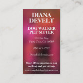 Dog Walker, Pet Sitter Visitekaartje (Achterkant)