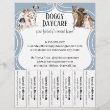 Dog Walker Pet Sitter Waterverf Dusty Blue