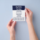 Dog Walker Pet Sitter Wit en Blauw Tekst Sjabloon Flyer (Hand)