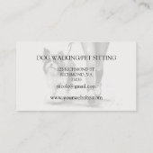 Dog Walker Pet Sitter Zwart-wit Visitekaartje (Achterkant)