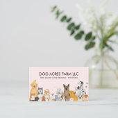 Dog Walker Pet Sitting Dog Trainer Waterverf Visitekaartje (Staand voorkant)