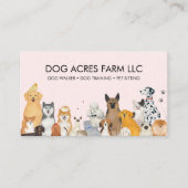 Dog Walker Pet Sitting Dog Trainer Waterverf Visitekaartje (Voorkant)