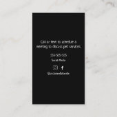 Dog Walker Pet Sitting Services Cute Visitekaartje (Achterkant)