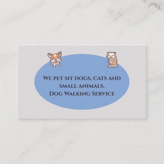 Dog Walker Pet Sitting Services Professional Visitekaartje (Achterkant)