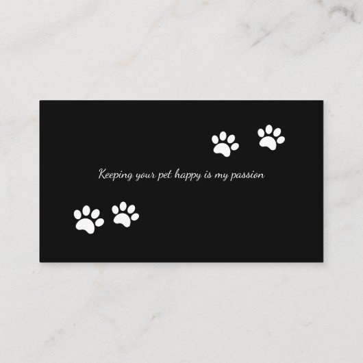 Dog walker, Pet Sitting Services Visitekaartje (Achterkant)