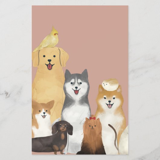 Dog Walker Pet Sitting Waterverf Business Flyer (Achterkant)