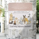 Dog Walker Pet Sitting Waterverf Business Flyer<br><div class="desc">Elegant handbeschilderde zakenvliegers met een scène van schattige huisdieren. Voeg uw volledige contactinformatie met vlekken voor de scheur van het telefoonaantal langs de bodem toe. Een unieke en elegante keuze voor thuiszittende bedrijven, dierenzitters, hondenwandelaars, dierenverzorgers, interieurontwerpers en nog veel meer. Voeg uw douanetekst aan dit ontwerp toe door de "Edit...</div>